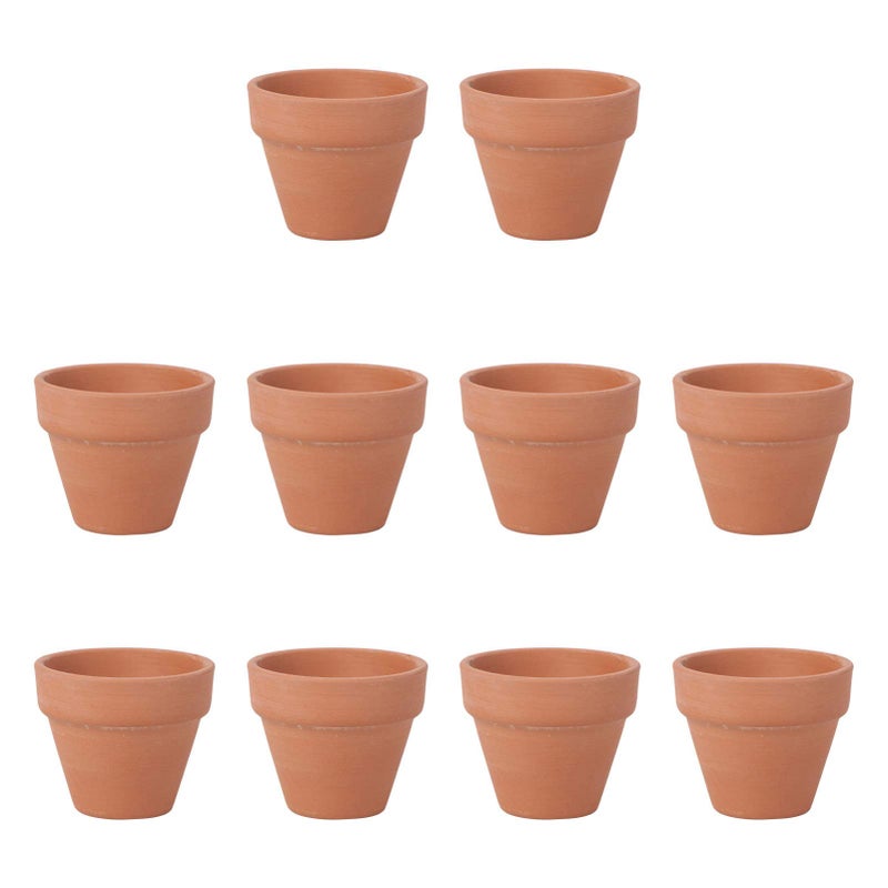 OUNONA 10Pcs Small Terracotta Pots 1.8X1.6 Inch Clay Ceramic Succulent Flower Pots with Drainage Holes for Plants Crafts Wedding Favors - Image 1
